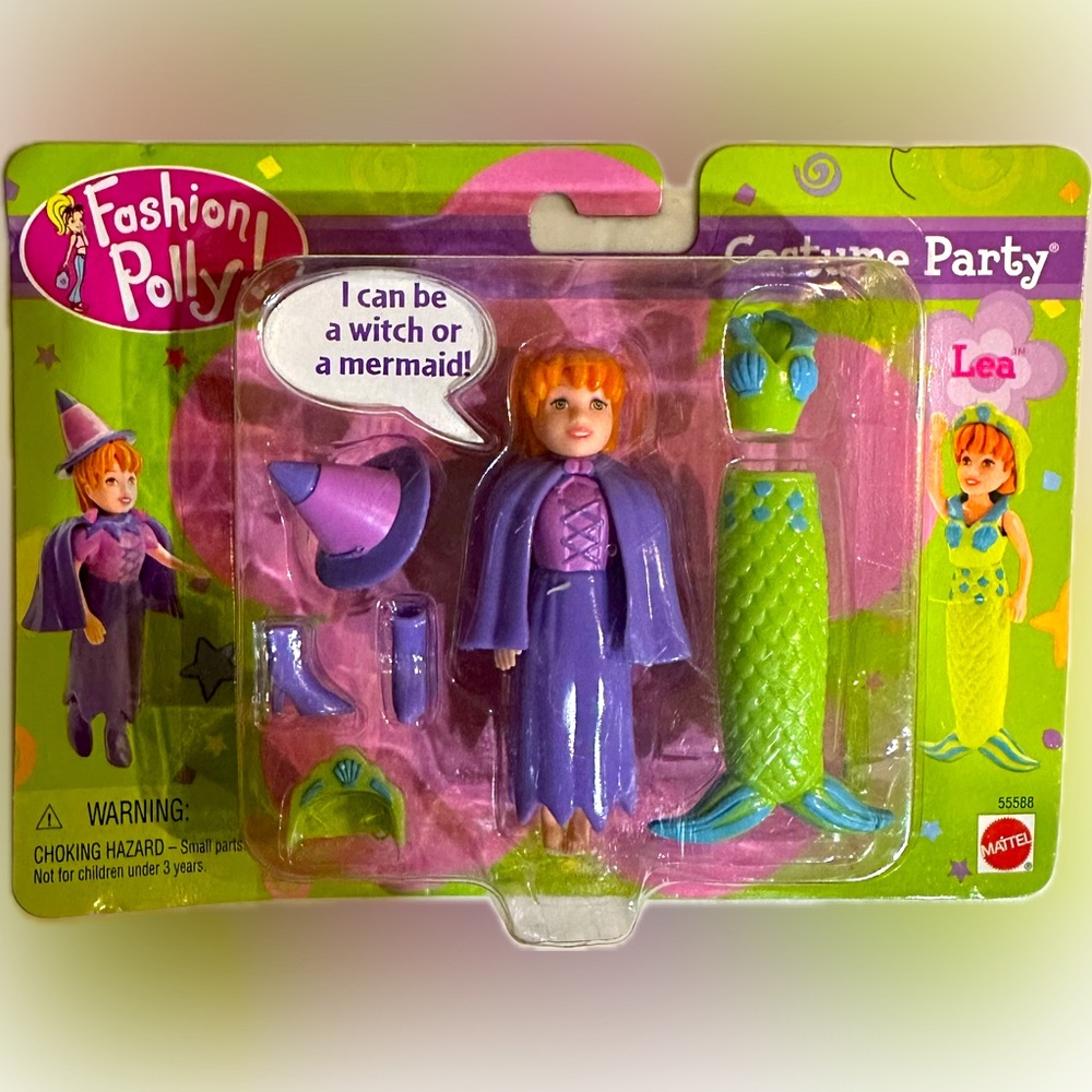 VTG RARE 2001 MATTEL POLLY POCKET COSTUME PARTY FASHION POLLY LEA WITCH MERMAID